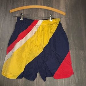 Vintage Sand N Sun Colorblock Swim Trunks Small 90s Retro